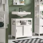 Waschbeckenunterschrank von Maisons du Monde, in der Farbe Weiss, aus Holz, andere Perspektive, Vorschaubild