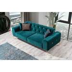 2/3-Sitzer Sofa von Villa Möbel, in der Farbe Blau, aus Mikrofaser, andere Perspektive, Vorschaubild