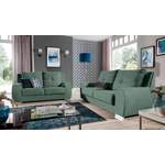 Sofagarnitur von Stylefy, in der Farbe Grün, aus Velours, andere Perspektive, Vorschaubild
