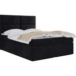 Boxspringbett von WFL GROUP, in der Farbe Schwarz, andere Perspektive, Vorschaubild