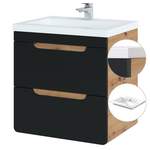 Waschbeckenunterschrank von LOMADOX, in der Farbe Schwarz, aus Spanplatte, andere Perspektive, Vorschaubild