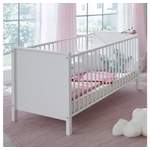 Babybett von LOMADOX, in der Farbe Weiss, aus Qualitätsspanplatte, andere Perspektive, Vorschaubild