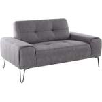 2/3-Sitzer Sofa, in der Farbe Grau, aus Velours, andere Perspektive, Vorschaubild