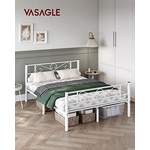 Metallbett von VASAGLE, in der Farbe Weiss, aus Metall, andere Perspektive, Vorschaubild