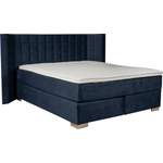 Boxspringbett von PLACES OF STYLE, in der Farbe Blau, aus Samtvelours, andere Perspektive, Vorschaubild