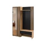 Garderobenschrank von Deine Möbel 24, in der Farbe Schwarz, aus Eiche, andere Perspektive, Vorschaubild