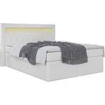 Boxspringbett von WFL GROUP, in der Farbe Weiss, andere Perspektive, Vorschaubild