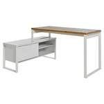 Schreibtisch von Jahnke, in der Farbe Weiss, aus Metall, andere Perspektive, Vorschaubild