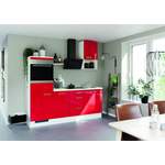 Küchen-Hängeschrank, in der Farbe Rot, aus Hochglanz, andere Perspektive, Vorschaubild