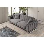 2/3-Sitzer Sofa von Villa Möbel, in der Farbe Grau, aus Samtstoff, andere Perspektive, Vorschaubild