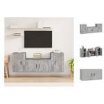 TV-Wand von VIDAXL, in der Farbe Grau, aus Holzwerkstoff, Vorschaubild