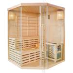 Sauna-Kabine von Sanotechnik, in der Farbe Beige, aus Sicherheitsglas, andere Perspektive, Vorschaubild
