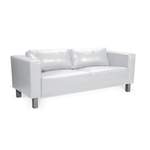 2/3-Sitzer Sofa von Fun Moebel, in der Farbe Weiss, aus Kunstleder, andere Perspektive, Vorschaubild