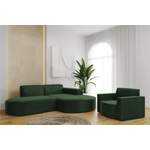 Sofagarnitur von Fun Möbel, in der Farbe Grün, aus Velvet, andere Perspektive, Vorschaubild