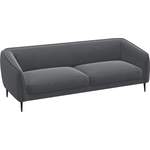 2/3-Sitzer Sofa von FLEXLUX, in der Farbe Grau, aus Velvet, andere Perspektive, Vorschaubild