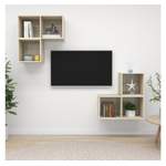 TV-Wand von vidaXL, in der Farbe Braun, aus Holzwerkstoff, andere Perspektive, Vorschaubild