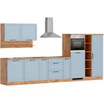 Küchenzeile von Kochstation, in der Farbe Blau, aus Metall, andere Perspektive, Vorschaubild