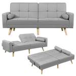 2/3-Sitzer Sofa von Yaheetech, in der Farbe Grau, aus Massivholz, andere Perspektive, Vorschaubild