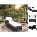 Gartenliege von VIDAXL, in der Farbe Schwarz, aus Rattan, andere Perspektive, Vorschaubild