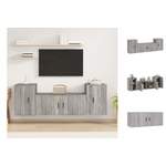 TV-Wand von VIDAXL, in der Farbe Grau, aus Holzwerkstoff, andere Perspektive, Vorschaubild