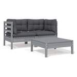 Garten-Lounge-Set von VIDAXL, in der Farbe Grau, aus Holz, andere Perspektive, Vorschaubild