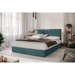 Boxspringbett von Stylefy, in der Farbe Blau, aus Velours, andere Perspektive, Vorschaubild