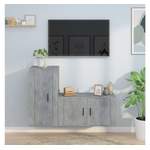 TV-Wand von furnicato, in der Farbe Grau, aus Holzwerkstoff, andere Perspektive, Vorschaubild