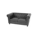 2/3-Sitzer Sofa von MCW, in der Farbe Schwarz, aus Kunstleder, andere Perspektive, Vorschaubild
