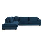 Ecksofa von furninova, in der Farbe Blau, aus Velours, andere Perspektive, Vorschaubild