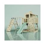 Gartenhaus von Polar Play, in der Farbe Grün, aus Holz, andere Perspektive, Vorschaubild
