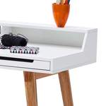 Schreibtisch von TopDesign, in der Farbe Weiss, aus Massivholz, andere Perspektive, Vorschaubild