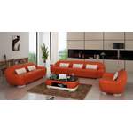 Sofagarnitur von JVmoebel, in der Farbe Orange, aus Kunstleder, andere Perspektive, Vorschaubild