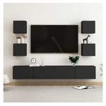 TV-Wand von furnicato, in der Farbe Schwarz, andere Perspektive, Vorschaubild