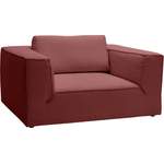 2/3-Sitzer Sofa von TOM TAILOR HOME, in der Farbe Rot, aus Bouclé, andere Perspektive, Vorschaubild