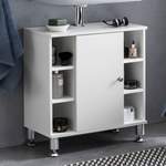 Waschbeckenunterschrank von FineBuy, in der Farbe Weiss, aus Spanplatte, andere Perspektive, Vorschaubild