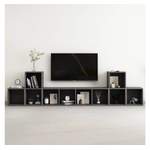 TV-Wand von vidaXL, in der Farbe Grau, aus Holz, andere Perspektive, Vorschaubild