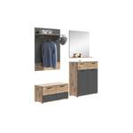 Garderobenset von XONOX.home, in der Farbe Grau, aus Holzwerkstoff, andere Perspektive, Vorschaubild