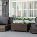 Gartentisch von Outsunny, in der Farbe Braun, aus Polyrattan, andere Perspektive, Vorschaubild