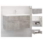Waschbeckenunterschrank von VIDAXL, in der Farbe Grau, aus Holz, andere Perspektive, Vorschaubild