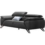 2/3-Sitzer Sofa von Nicoletti Home, in der Farbe Schwarz, aus Leder, andere Perspektive, Vorschaubild