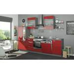 Küchenzeile, in der Farbe Rot, aus Holzwerkstoff, andere Perspektive, Vorschaubild