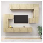 TV-Wand von VIDAXL, in der Farbe Braun, aus Holzwerkstoff, andere Perspektive, Vorschaubild