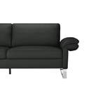 2/3-Sitzer Sofa, in der Farbe Schwarz, aus Echtleder, andere Perspektive, Vorschaubild