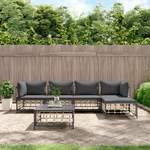 Garten-Lounge-Set von vidaXL, in der Farbe Grau, aus Rattan, Vorschaubild