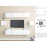 TV-Wand von VIDAXL, in der Farbe Weiss, aus Holzwerkstoff, andere Perspektive, Vorschaubild