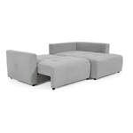 Ecksofa von Stylefy, in der Farbe Beige, aus Velours, andere Perspektive, Vorschaubild