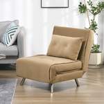 2/3-Sitzer Sofa von HOMCOM, in der Farbe Braun, aus Federn, andere Perspektive, Vorschaubild