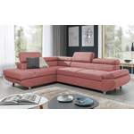 Ecksofa von Stylefy, in der Farbe Rosa, aus Velours, andere Perspektive, Vorschaubild