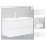 Waschbeckenunterschrank von VIDAXL, in der Farbe Weiss, aus Holz, andere Perspektive, Vorschaubild