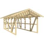 Carport von Skan Holz, in der Farbe Grau, andere Perspektive, Vorschaubild